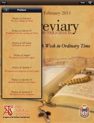 iBreviary pro Terra Sancta : une nouvelle version en Arabe, Turc et Portugais.
