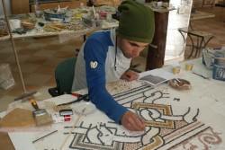 Mosaicist working