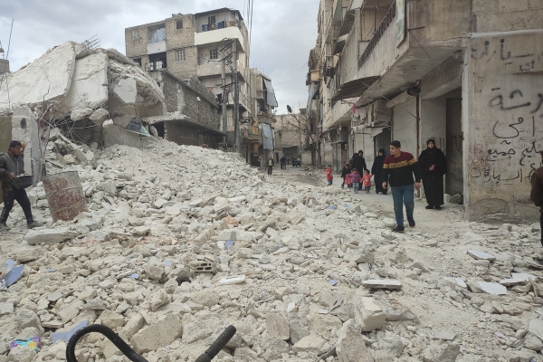 Escombros al este de Alepo